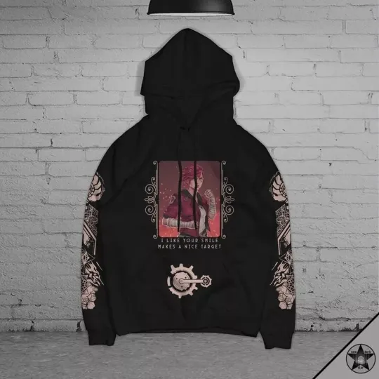 Unisex Arcane Vi Black 3D Hoodie, League Of Legends Characters Hoodie