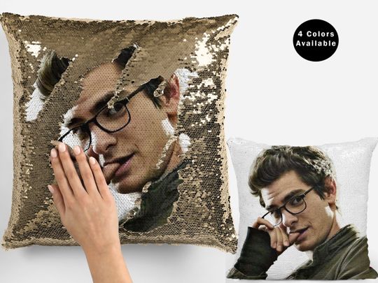 Andrew Garfield Sequin Pillow, Andrew Garfield Flip Sequin Pillow, Andrew Garfield Pillow, Andrew Garfield Pillow Cushion
