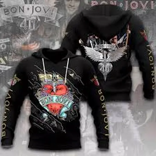 Bon Jovi 3D Hoodie, Men and Women Full Size