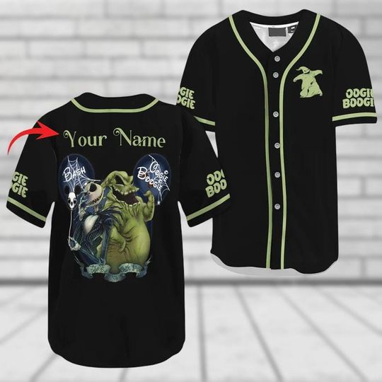 Oogie Boogie Jersey Shirt, Jack Skellington Jersey, Skellington Baseball Jersey