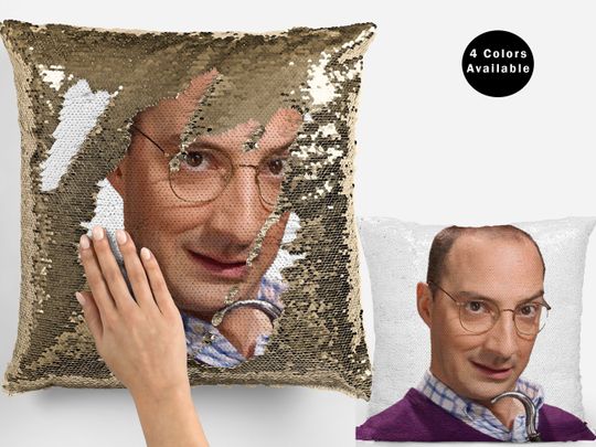 Tony hale arrested sequin pillow, celebrity pillow, tony hale flip sequin Pillowgifts
