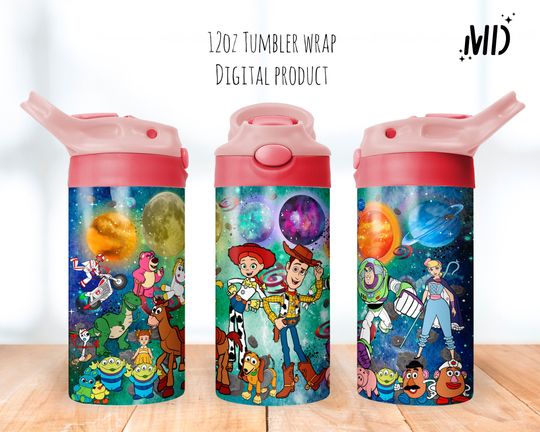Cartoon Tumbler , Toy World Sippy Cup 12oz, Planets Flip Top Tumbler 12oz