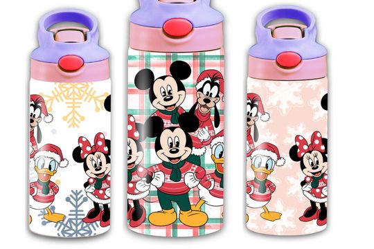 Mouse and Friends Ready to Celebrate Christmas 12 Oz Flip Top Tumbler wrap