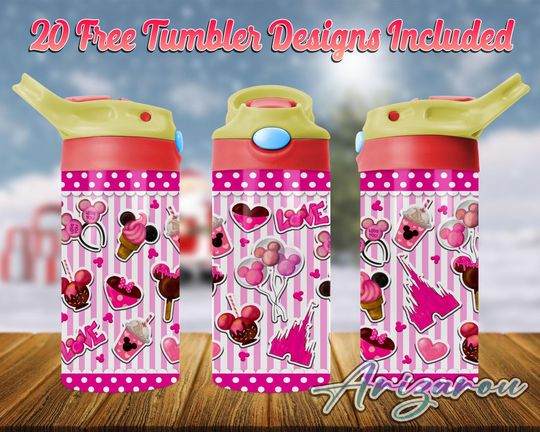 Mouse Cartoon 12oz Kids Flip Top Sippy Cup, Cartoon Sippy cup Tumbler, Mouse Movie Tumbler