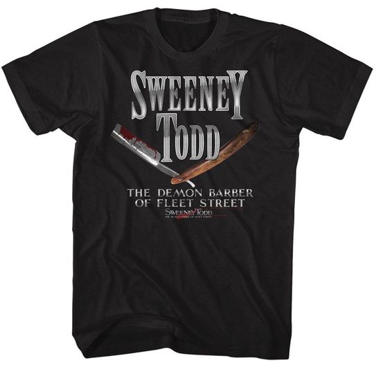 Sweeney Todd Razor Graphic Black T-Shirt