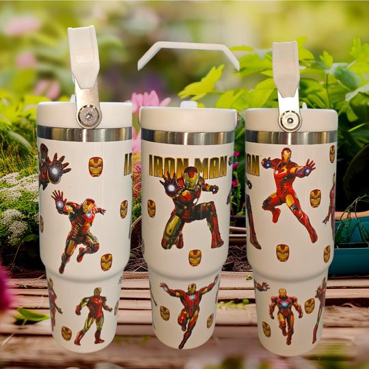 Spiderman Marvel Hero Fantastic Four 30oz Flip Straw Water Bottle with Handle Gift for Kids