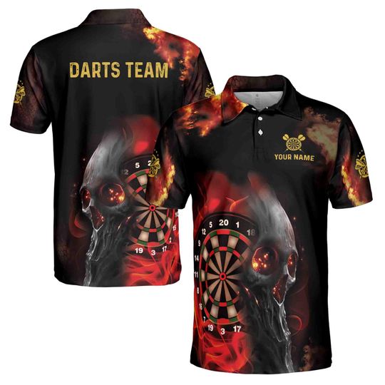 Custom Name Flame Skull Golf The Way I Do Men's Polo Shirt