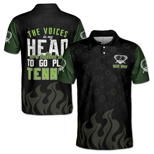 Custom Name The Voices In My Head Telling Me To Go Play Tennis Men's Polo