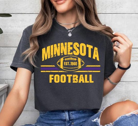 Minnesota Football Est 1960 Vintage T-Shirt, Minnesota Football Team Shirt, Football Gameday Tee, Minnesota Sports Tee