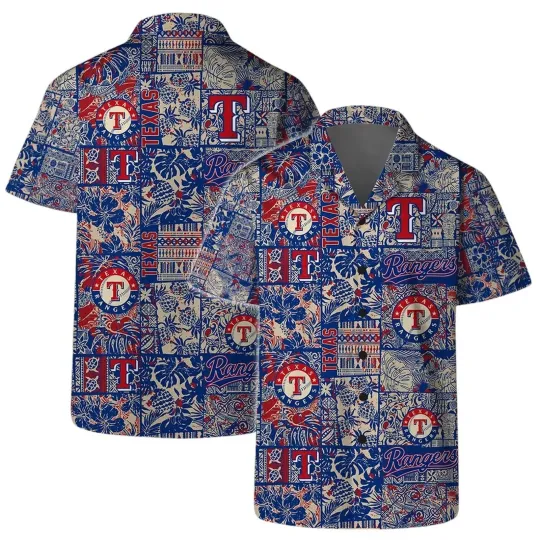 Texas Rangger Vintage Patchwork Hawaiian Shirt, Gift for Fan