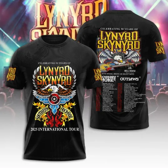 Lynyrd Skynyrd 2025 International Tour 3D T-Shirt