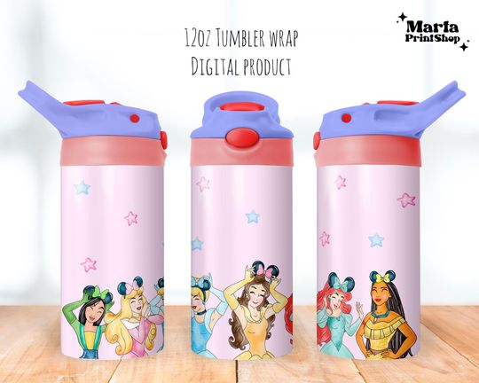 Magical Princess Tumbler, Sippy Cup 12oz, Magical Girly Flip Top Tumbler 12oz