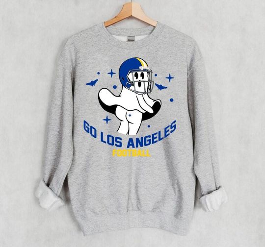 Funny Go Los Angeles Football Vintage Sweatshirt, Los Angeles Football Team Spooky Season Sweatshirt, Football Retro