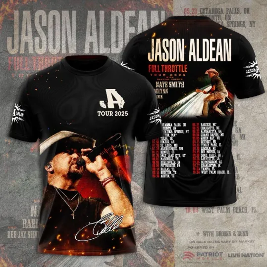 Jason Aldean Full Throttle Tour 2025 3d Shirt