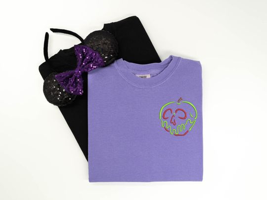 Poison Apple embroidered Tshirt, Disney Halloween shirt, Disney Villain t-shirt, Disney Shirt, Disney Snow White Shirt, Women's Disney shirt