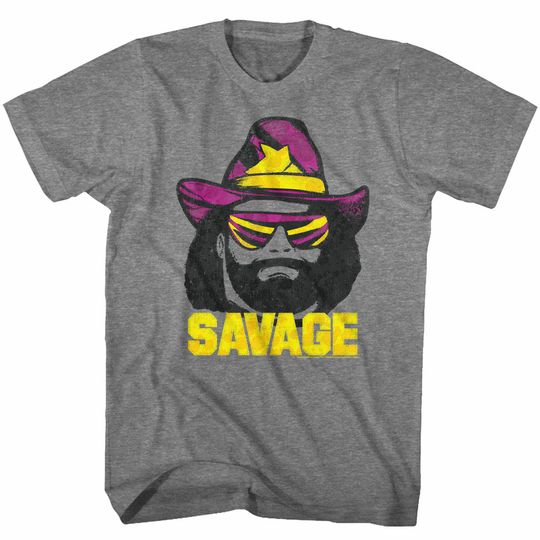 Macho Man Just Savage Graphite Heather Adult T-Shirt