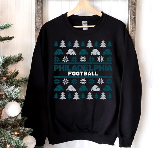 Philadelphia Football Ugly Pattern Christmas Sweatshirt, Philadelphia Football Team Retro, Football Mom, Christmas Gifts