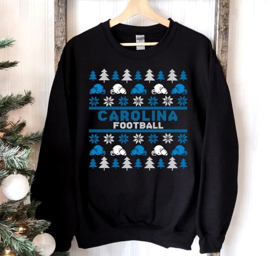 Vintage Carolina Football Ugly Pattern Christmas Sweatshirt, Carolina Football Team Sweatshirt, Football Retro, Christmas Gifts