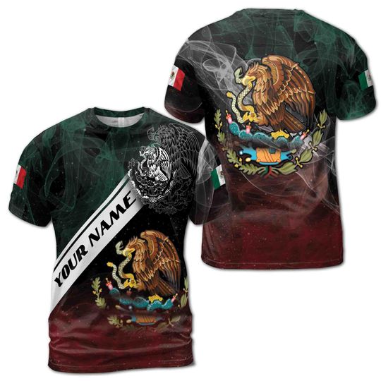 Customized Name Shirts Mexican Flag 3D T-Shirt