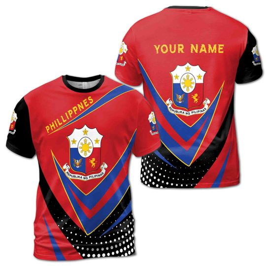 Custom Name Philippine Flag Show Your Pride and Patriotism Unisex T-Shirt