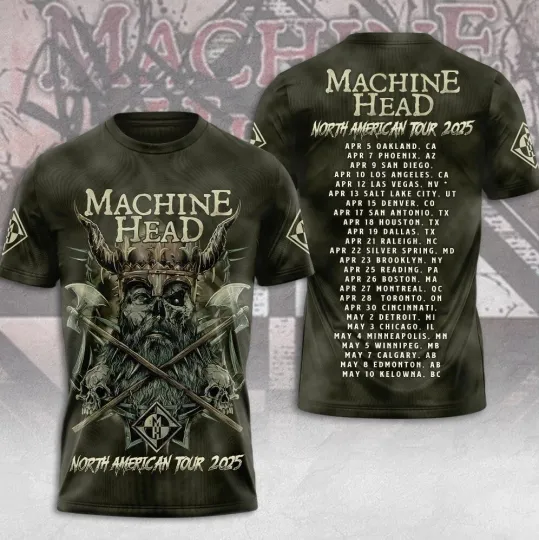Machine Head North American Tour 2025 3D T-Shirt