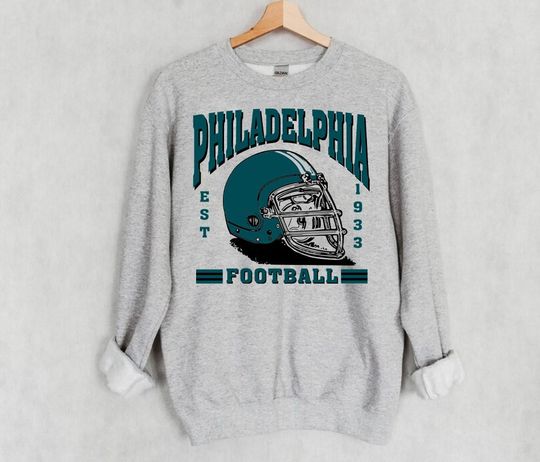 Philadelphia Football Est 1933 Retro Sweatshirt, Philadelphia Football Team Helmet Vintage Sweatshirt, American Football Sweatshirt