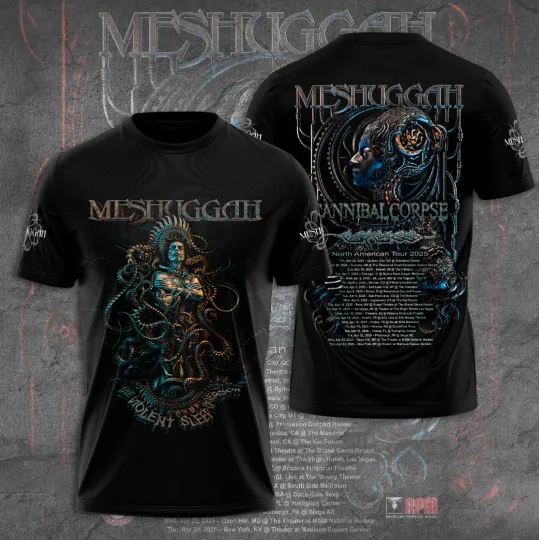 Meshuggah – Cannibal Corpse North American Tour 2025 3D T-Shirt