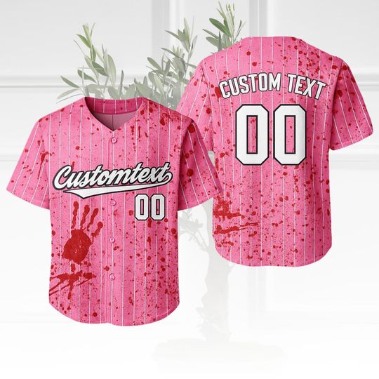Personalized Halloween Horror Baseball Jersey, Scary Slasher Team Jersey, Creepy Matching Halloween Shirt