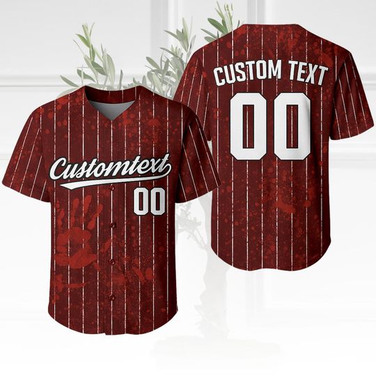 Personalized Halloween Horror Baseball Jersey, Spooky Scary Shirt, Creepy Slasher Jersey, Custom Team Jersey