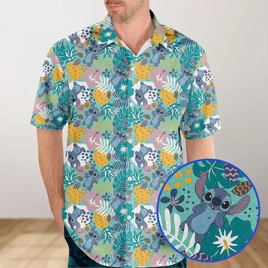 Disneyland Stitch Hawaiian Shirt, Disney Lilo And Stitch Hawaiian Shirt, Stitch Summer Shirt, Beach Trip Hawaii Shirt, Vacation Shirt