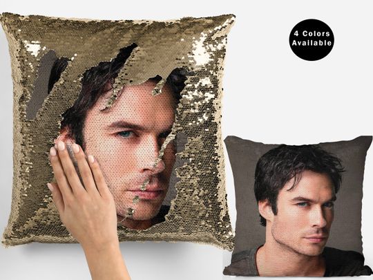 Ian Somerhalder Sequin Pillow, Handsome Ian Somerhalder Flip Sequin pillow, Cool Ian Somerhalder Pillow Gift Idea For Fans
