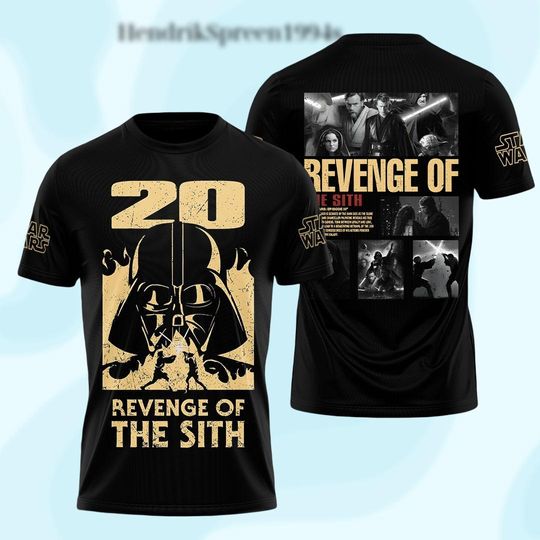 Star Wars Revenge of the Sith 20 Year 3D Shirt, Darth Vader Shirt, Gift For Fan