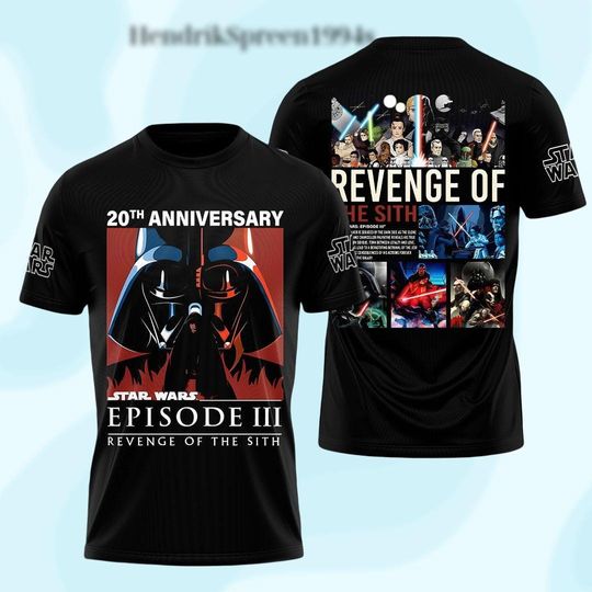 Star Wars Episode III 20th Anniversary 3D Shirt, Revenge of the Sith, Celebration Shirt for Fans