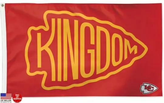 Kansas City Flag Banner Football Chiefs Kingdom Superbowl New, Gift for Fan