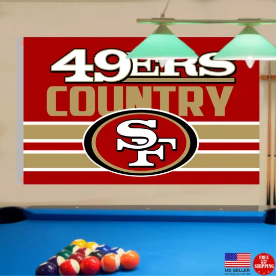 San Francisco Flag Banner Logo USA Man Cave Flags Banners Tailgating, Gift for Fan
