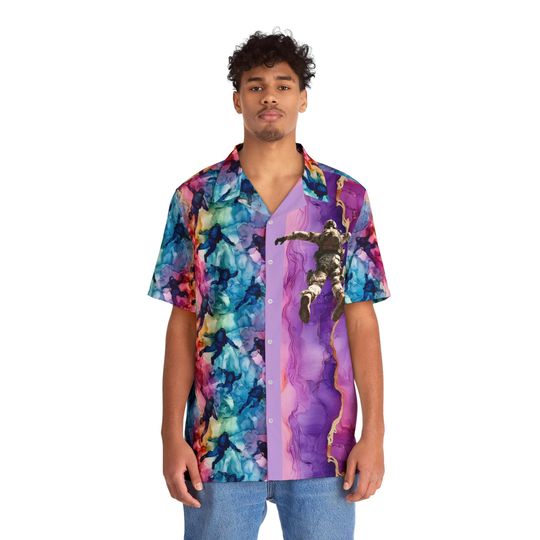 Skydiving Hawaiian Shirt Extreme Sports Adventure Outfit for Men