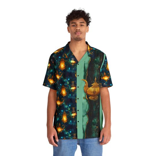 Hawaiian Shirt Magic Lantern Aladdin Lamp Genie Aladdin Shirt Lamp Pattern, Summer Shirt