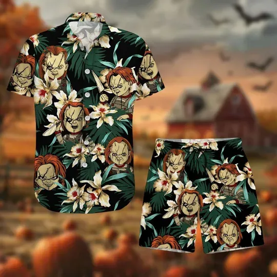 Halloween Chucky Shirt and Short, Chucky Doll Shirt, Horror Characters Tee, Halloween Movie Shirt, Spooky Season Shirt, Bride Of Chucky Tee