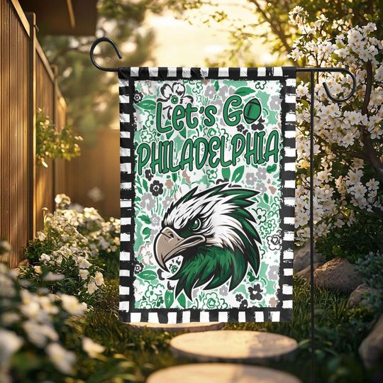 Let's Go Philadelphia Garden Flag | School Mascot Garden Flag | Team Yard Decor