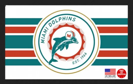 Miami Football Team Memorable Retro Flag Fan Man Cave Banner USA, Gift for Fan