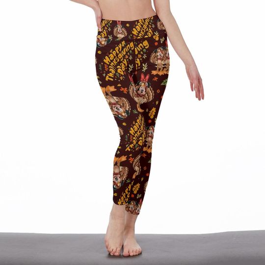 Thanksgiving fitness leggings, Mickey yoga pants, Disney marathon pants