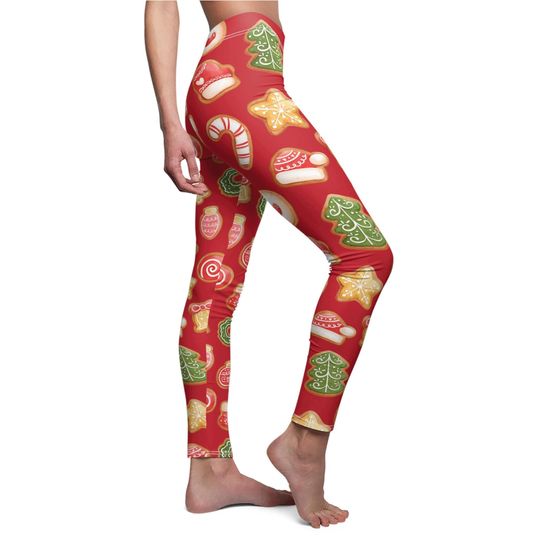 Red Gingerbread Christmas Cookie Leggings