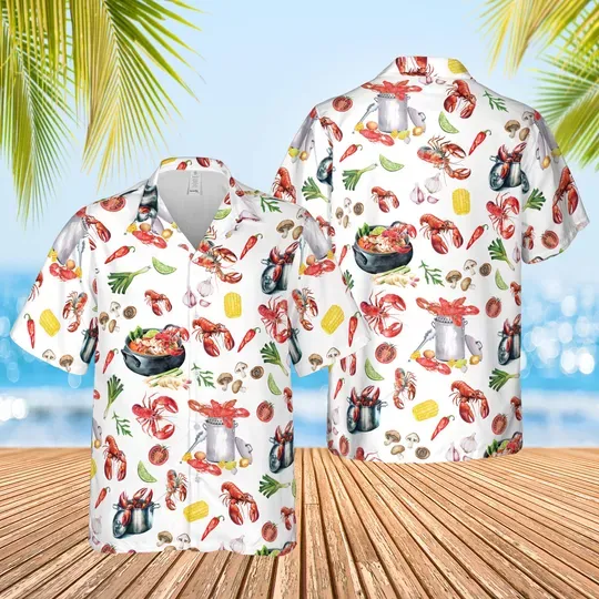 Crawfish Boil Hawaiian Shirt, Funny Crawfish Boil Party Button Up Shirt, Louisiana Cajun Crawfish Boil Shirt, Cajun Food Lovers Gifts
