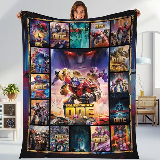 Transformer One Blanket, Optimus Prime Robot Blankets, Boy Bed Room Blanket, Bumble Bee Transformer Blanket, Autobots Birthday