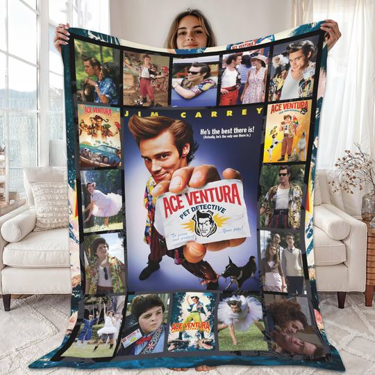 Ace Ventura Pet Detective Blanket, Comedy Movie , Jim Carrey Cozy Gift, Blanket For Bed Couch Sofa