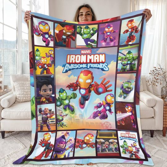 Iron Man and His Awesome Friends Blanket, Mcu Rivals Iron Man Blanket, Mcu Superhero Blanket, Christmas Gift, Mcu Fan Gift