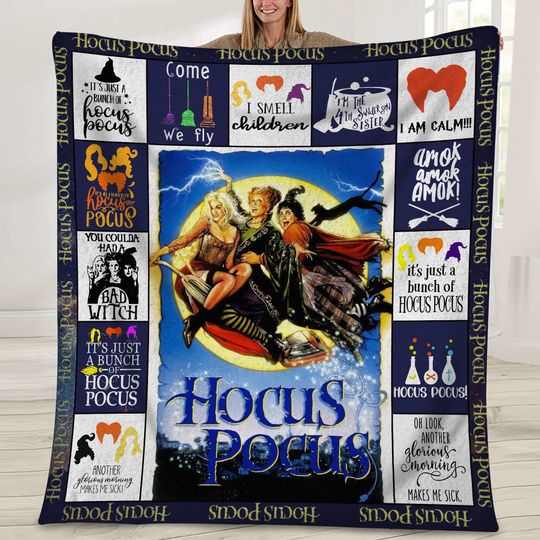 Hocus Pocus Blanket | Sanderson Sisters Blanket | I Smell Children  Blanket for Bed Couch Sofa
