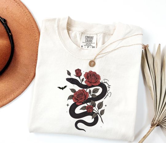 Celestial Spooky Snake Shirt Comfort Colors Astrology Year of the Snake Womens T-shirt