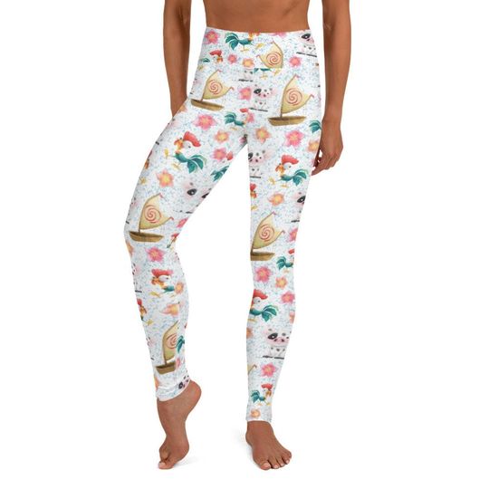 Hei Hei & Pua Yoga Leggings | Disney Leggings | Moana | Polynesian Princess Leggings