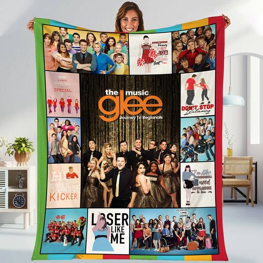 Glee Journey to Regionals Blanket | Rachel Berry Santana Lopez Finn Hudson Quinn Fabray Blanket | Glee Club Blanket Bed Couch Sofa
